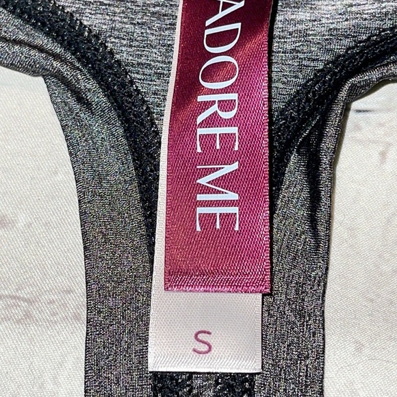 NWT- ADORE ME 2 pc lightweight bra and thong panty set. Gray. Size 34C/Small. - Picture 5 of 7